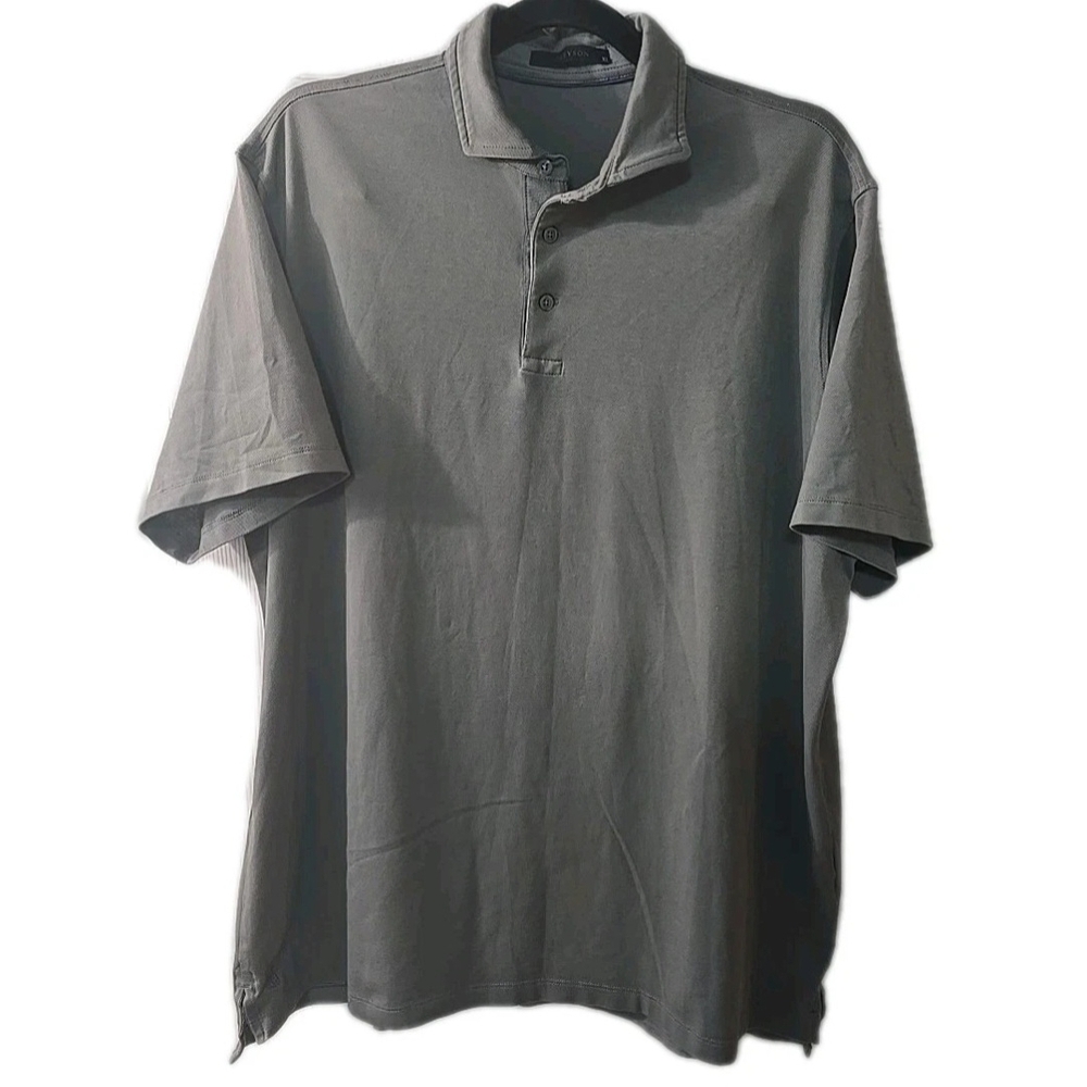 Greyson Grey Polo Shirt Performance Purple Logo Short Sleeve Men's Size XL